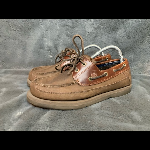 Sperry Topsider brown leather boat shoes Style 0777503 Mens  Sz 9 - Picture 1 of 6